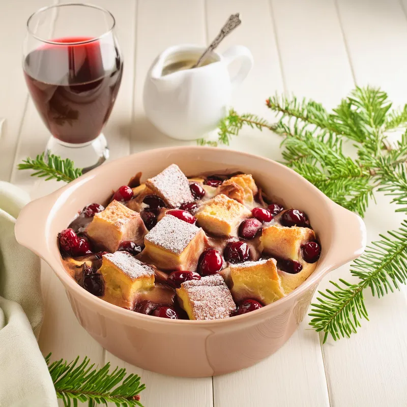 Choco-Cherry Mead Bread Pudding image